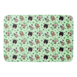 Happy St Patricks Day Pit Bull Dogs Bath Mat