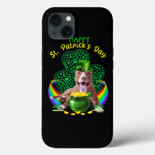 Happy St Patricks Day Pit Bull Leprechaun Hat Sham Case-Mate iPhone Case