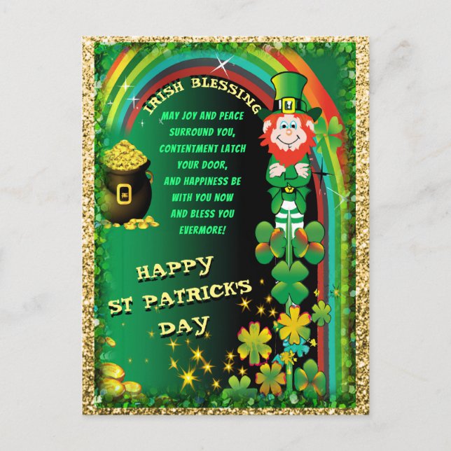 Happy St. Patricks Day Postcard (Front)