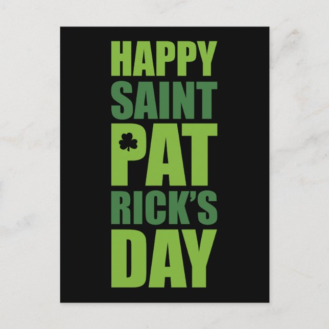 Happy St. Patrick's Day Postcard (Front)
