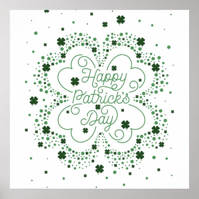 Happy St. Patrick's Day Poster 24x24 (Front)
