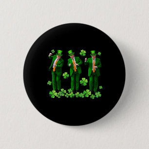 Happy St Patricks Day President Trump Dancing Sham 6 Cm Round Badge