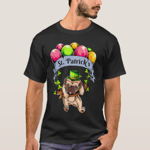 Happy St Patricks Day Pug Cute Pug T-Shirt