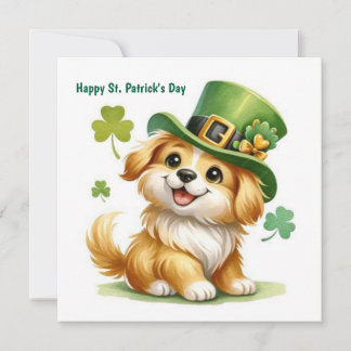 Happy St Patrick's Day Puppy Holiday Card