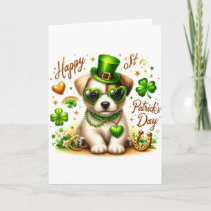 Happy St Patricks Day Puppy Toddler T Shirt Card