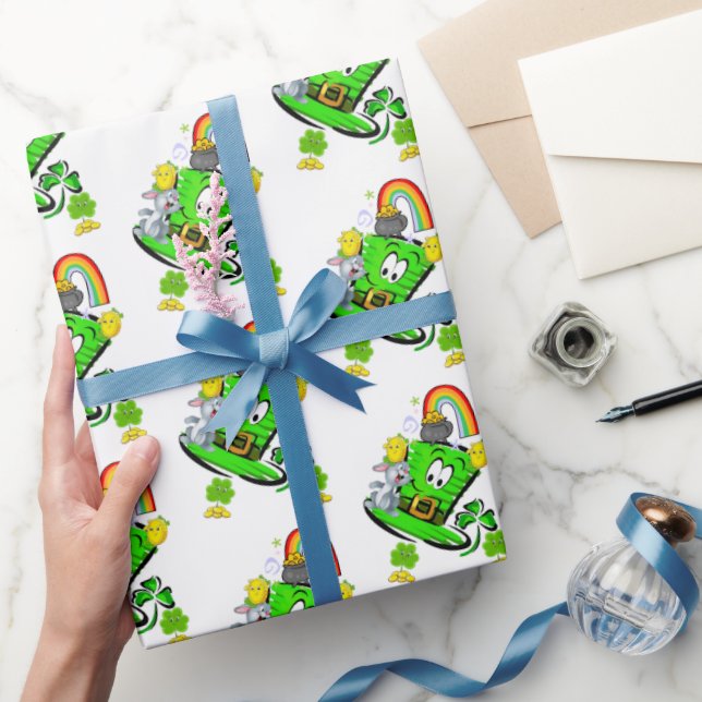 Happy St. Patrick's Day Rabbit Wrapping Paper (Gifting)