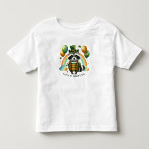 Happy St. Patrick's Day Racoon Toddler T-Shirt