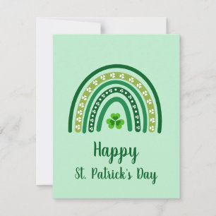 Happy St. Patrick's Day Rainbow Green  Holiday Card