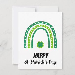 Happy St. Patrick's Day Rainbow Green Holiday Card