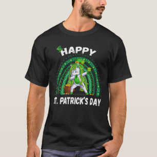 Happy St.Patrick's Day Rainbow Unicorn Dabbling Da T-Shirt