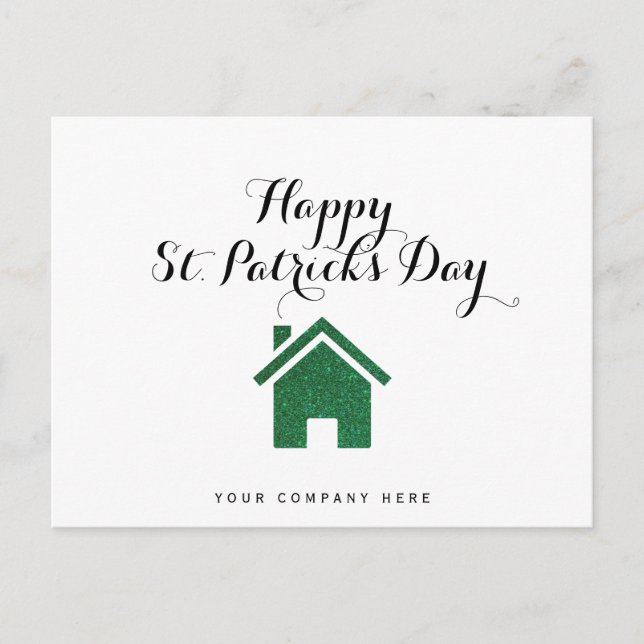 Happy St. Patrick's Day Realty House Postcard (Front)