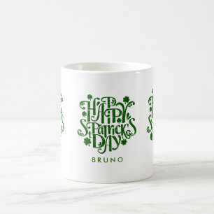 Happy St Patrick's Day Retro Typography Design Coffee Mug