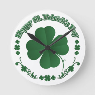 Happy St. Patrick's Day Round Clock