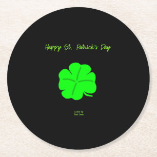 Happy St. Patrick's Day Round Paper Coaster