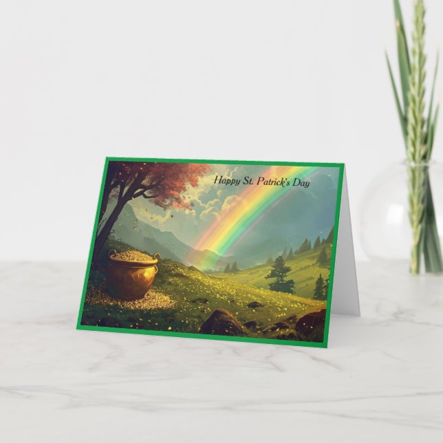 Happy St. Patrick's Day scene Holiday Card (Front)
