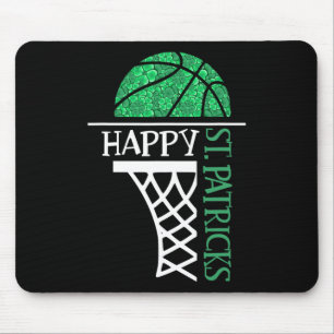 Happy St Patricks Day Shamrock basketball player n Mouse Mat