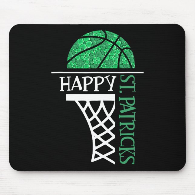 Happy St Patricks Day Shamrock basketball player n Mouse Mat (Front)
