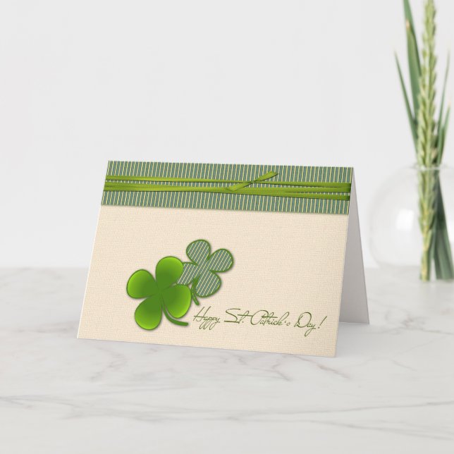 Happy St. Patrick's Day. Shamrock  Card (Front)