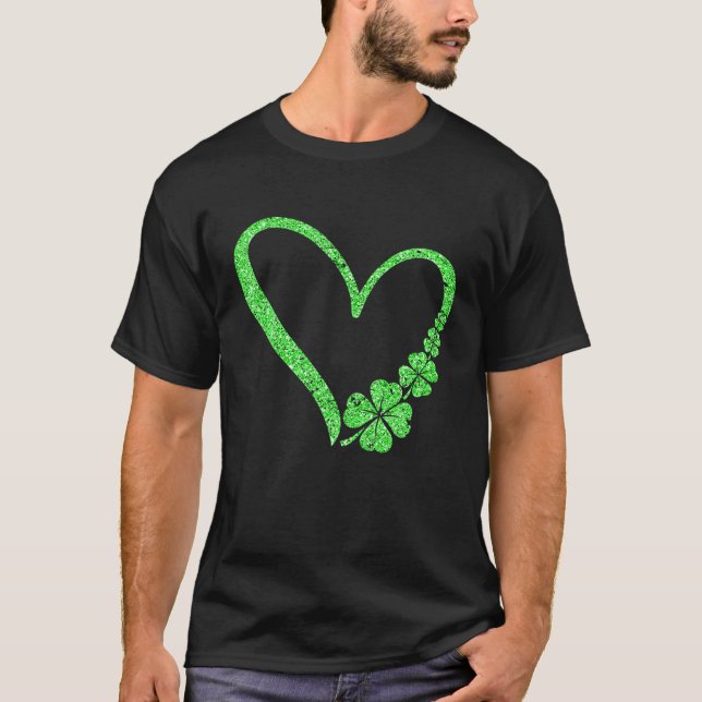 Happy St Patrick's Day Shamrock Heart For Women Ki T-Shirt (Front)