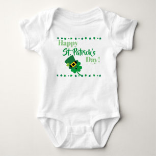 Happy St Patricks Day Shamrock Holiday Baby Bodysuit