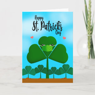 Happy St Patrick's Day Shamrock in Face Mask Humou Holiday Card