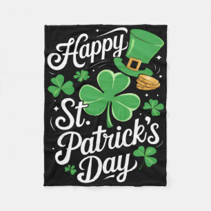 Happy St Patricks Day Shamrock Irish Funny Men Wom Fleece Blanket