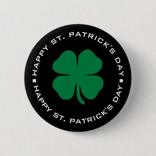 Happy St. Patrick's Day Shamrock Lucky Charm 6 Cm Round Badge