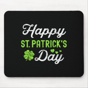 Happy St Patricks Day Shamrock Lucky Girl Womens Mouse Mat