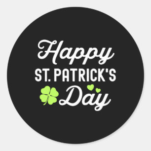 Happy St Patricks Day Shamrock Lucky Womens Classic Round Sticker