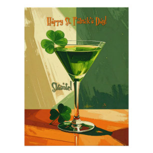 Happy St. Patrick's Day Shamrock Martini  Poster