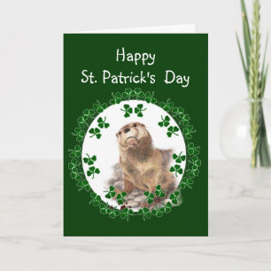 Happy St. Patrick's Day Shamrock Otter Animal fun Card