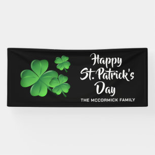 Happy St Patricks Day Shamrock Party Personalised Banner