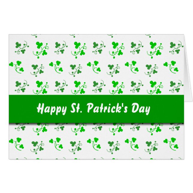 Happy St. Patrick's Day Shamrock Pattern Card (Front Horizontal)