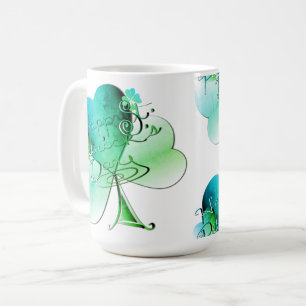 "Happy St. Patrick's Day" Shamrocks Coffee Mug