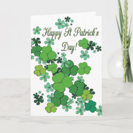 Happy St Patrick's Day Shamrocks & Daisies Card