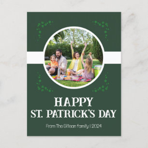Happy St. patrick's day Shamrocks family One photo Holiday Postcard