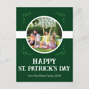 Happy St. patrick's day Shamrocks family One photo Holiday Postcard