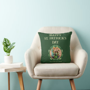 Happy St patricks day Shamrocks Family Photo Cushion