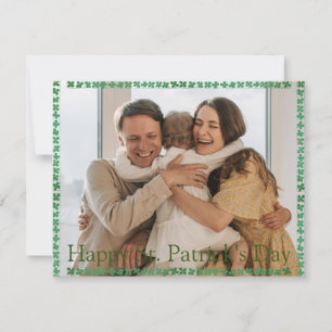 Happy St. patrick's day Shamrocks family photo  Holiday Card