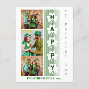 Happy St. patrick's day Shamrocks family photo  Holiday Postcard
