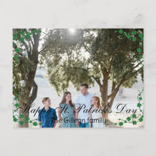 Happy St. patrick's day Shamrocks family photo  Holiday Postcard