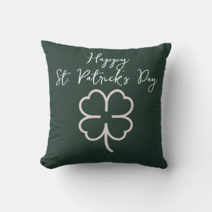 Happy St. patrick's day Shamrocks Simple Script Cushion