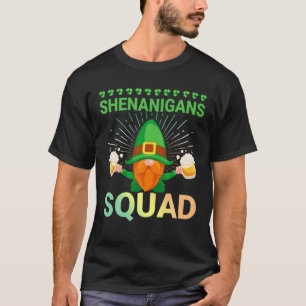 Happy St Patrick's Day Shenanigans Squad Gnome Bee T-Shirt