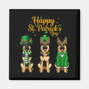 Happy st patricks day shepherd dog graphic - germa magnet