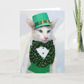 Happy St Patrick's Day - Skeezix the Cat Card