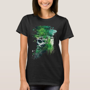 Happy St Patricks Day Skull C Green Shamrock  12 T-Shirt