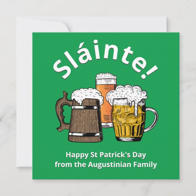 HAPPY ST PATRICK'S DAY Sláinte! Beers Holiday Card (Front)