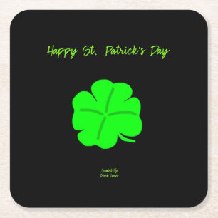 Happy St. Patrick's Day Square Paper Coaster