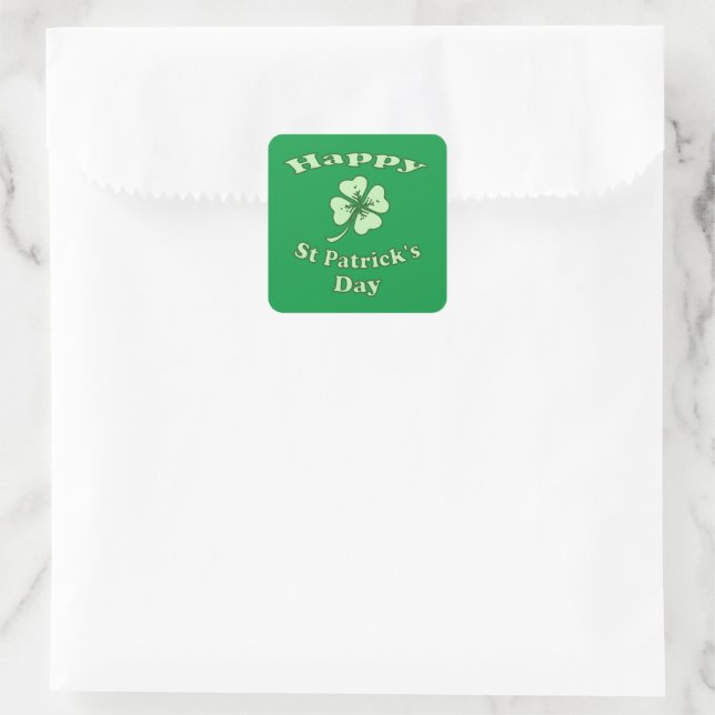Happy St Patrick's day  Square Sticker (Bag)