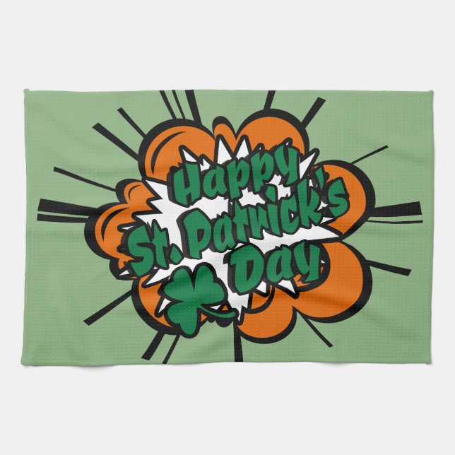Happy St. Patrick's Day Tea Towel (Horizontal)
